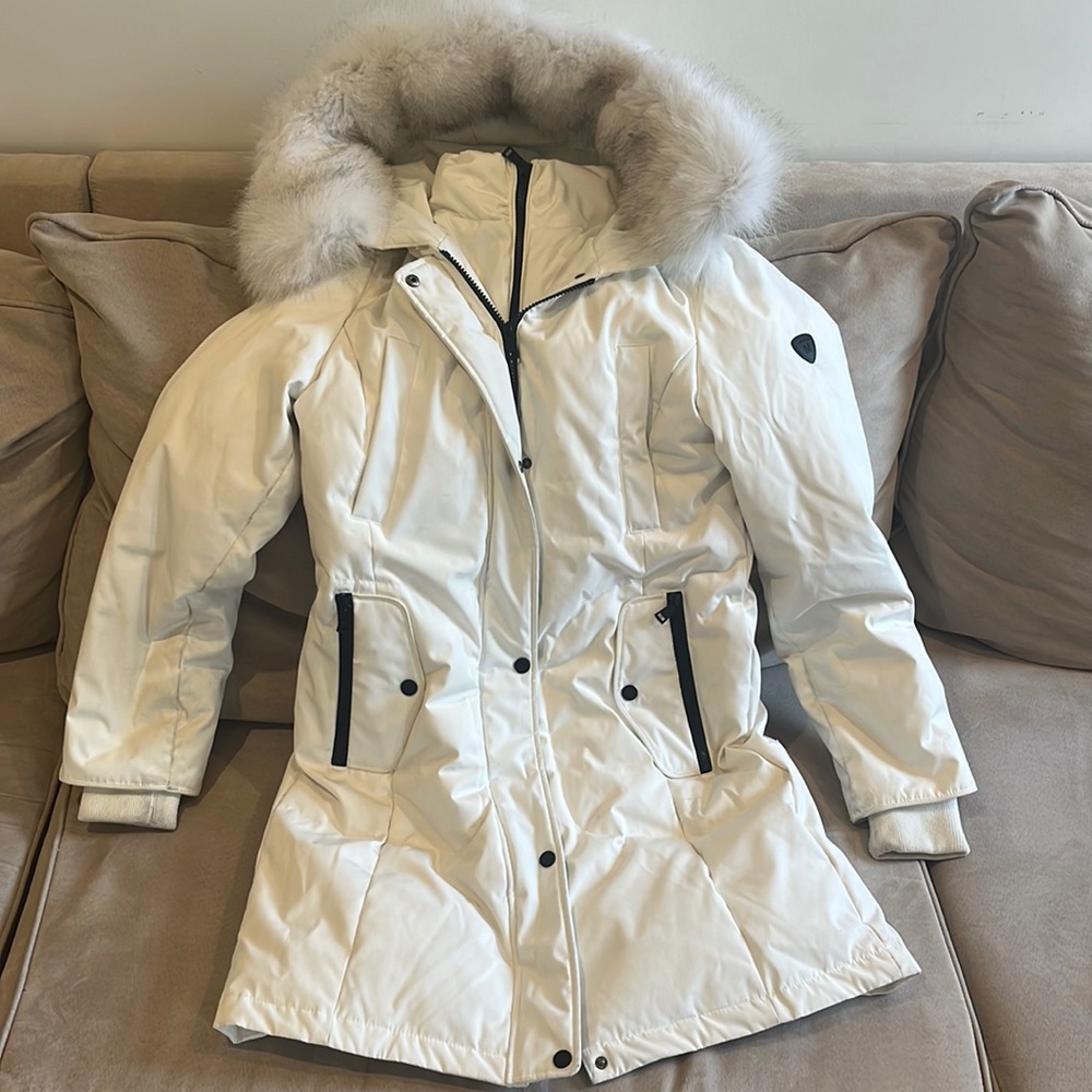 1 Madison double layer coat with fur trim WHITE / great ski coat